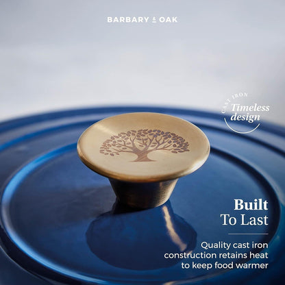 Barbary & Oak Cast Iron Casserole Pan 28cm (Blue).