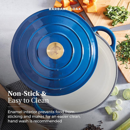 Barbary & Oak Cast Iron Casserole Pan 28cm (Blue).