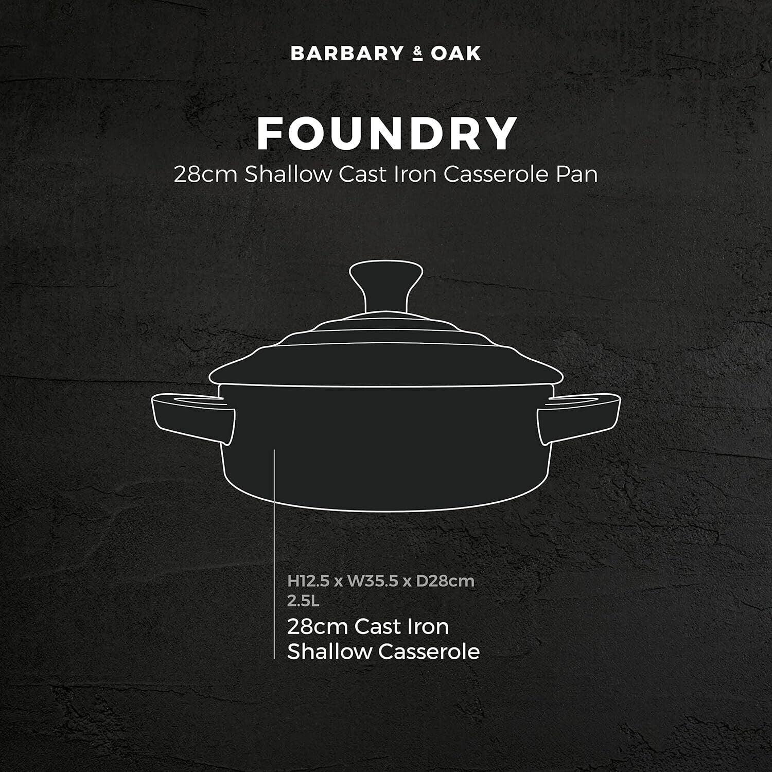 Barbary & Oak Cast Iron Casserole Pan 28cm (Blue).