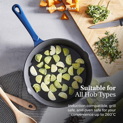 Barbary & Oak Cast Iron Frying Pan 26cm BO800255BLU (Blue).