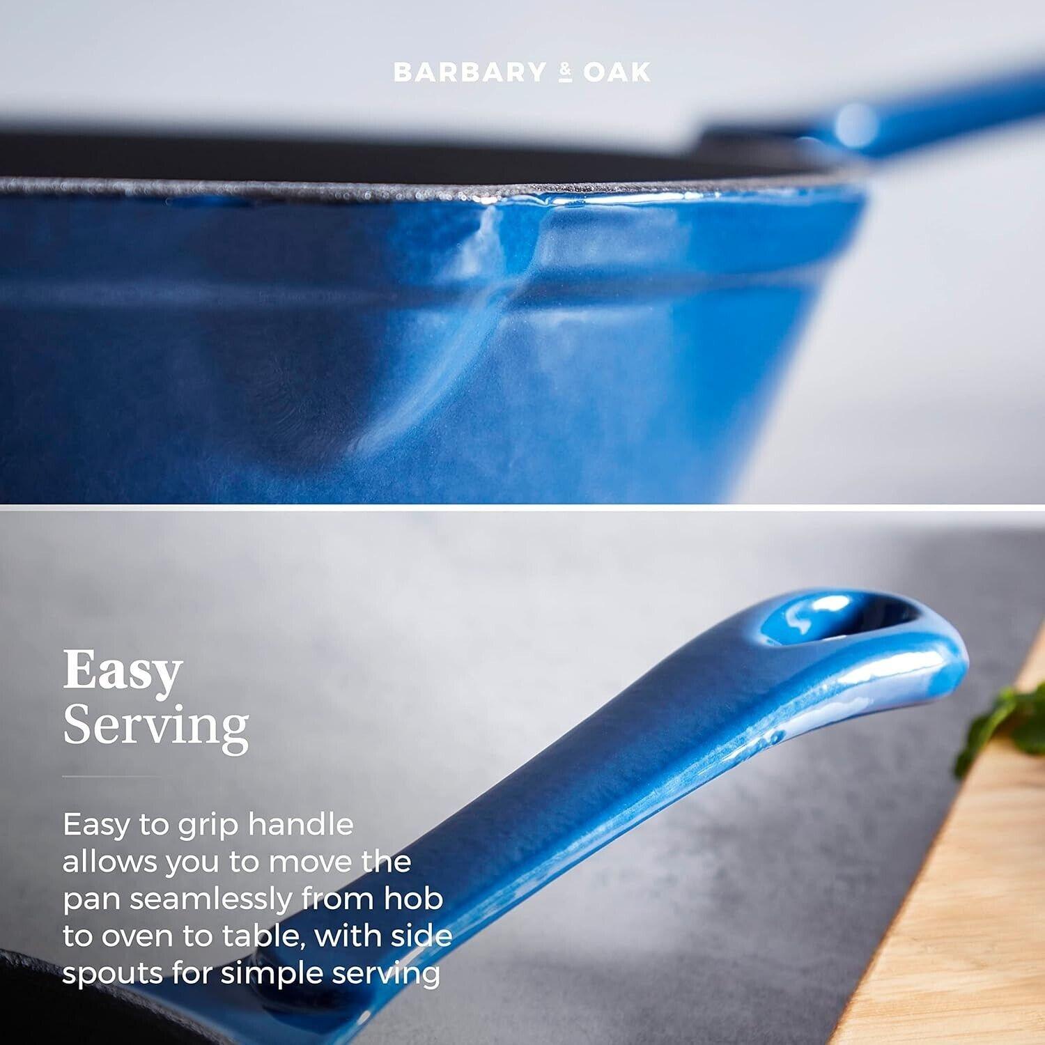 Barbary & Oak Cast Iron Frying Pan 26cm BO800255BLU (Blue).