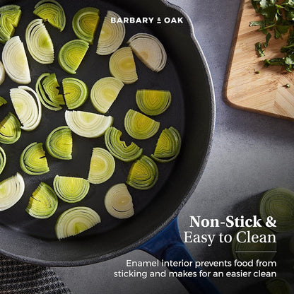 Barbary & Oak Cast Iron Frying Pan 26cm BO800255BLU (Blue).