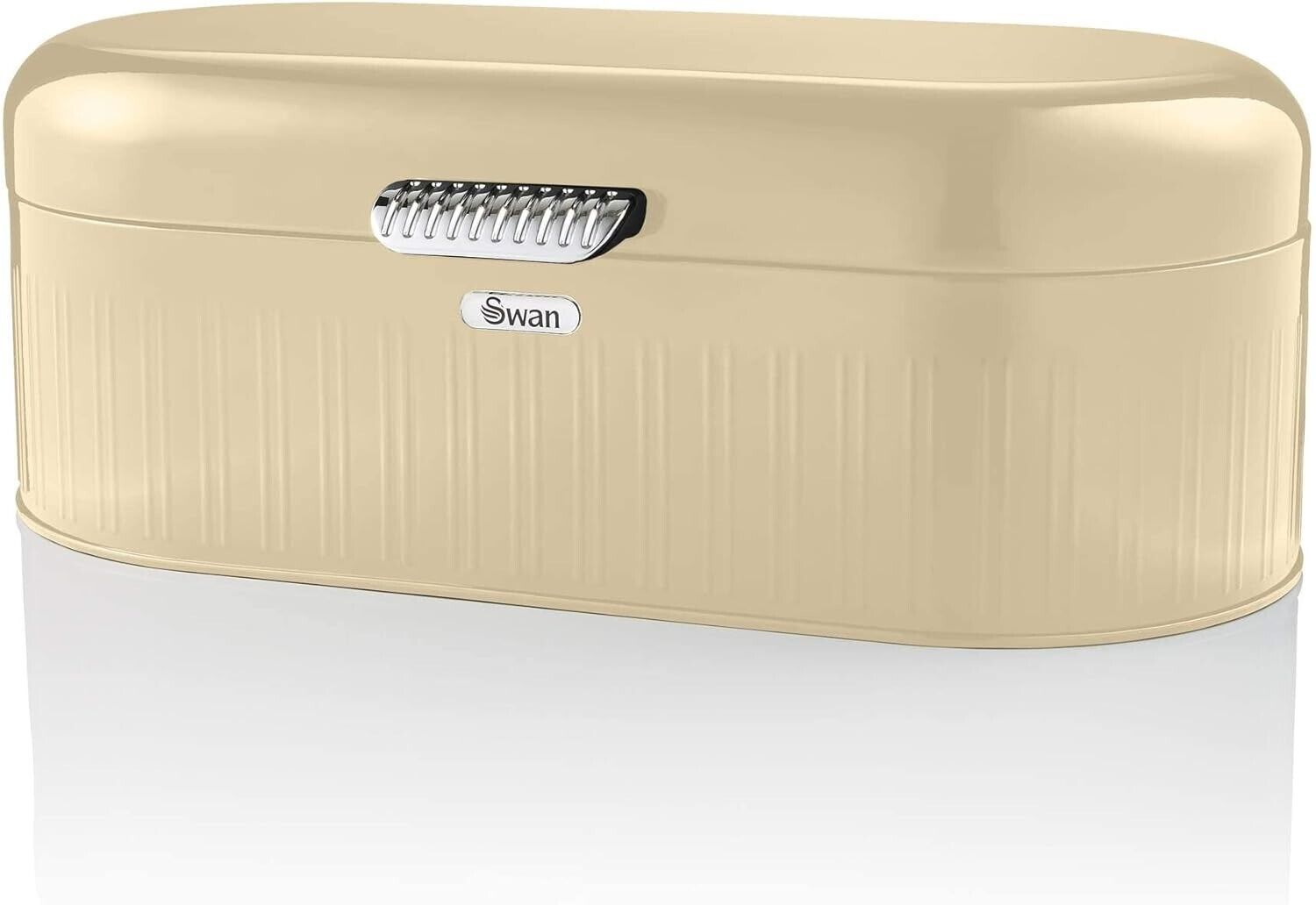 Swan SWKA1014GRN Retro Bread Bin Cream, Generous Storage Capacity, Easy-Opening Lid, One Size