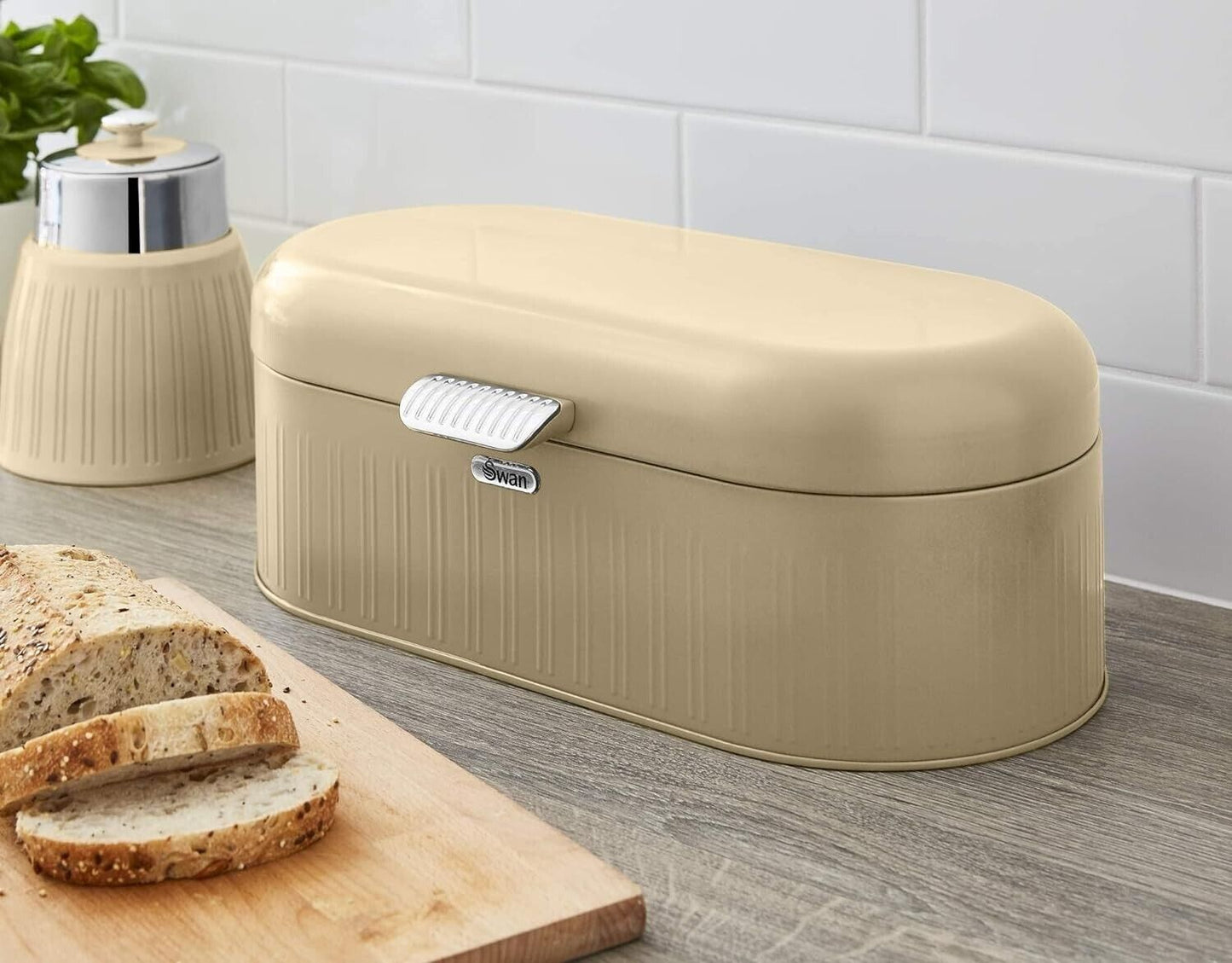 Swan Retro Bread Bin Metal SWKA1014CN (Cream)