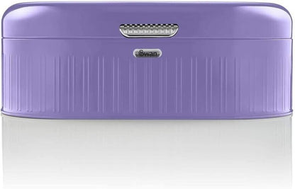 Swan SWKA1014PURN Retro Bread Bin, 44cm, Purple