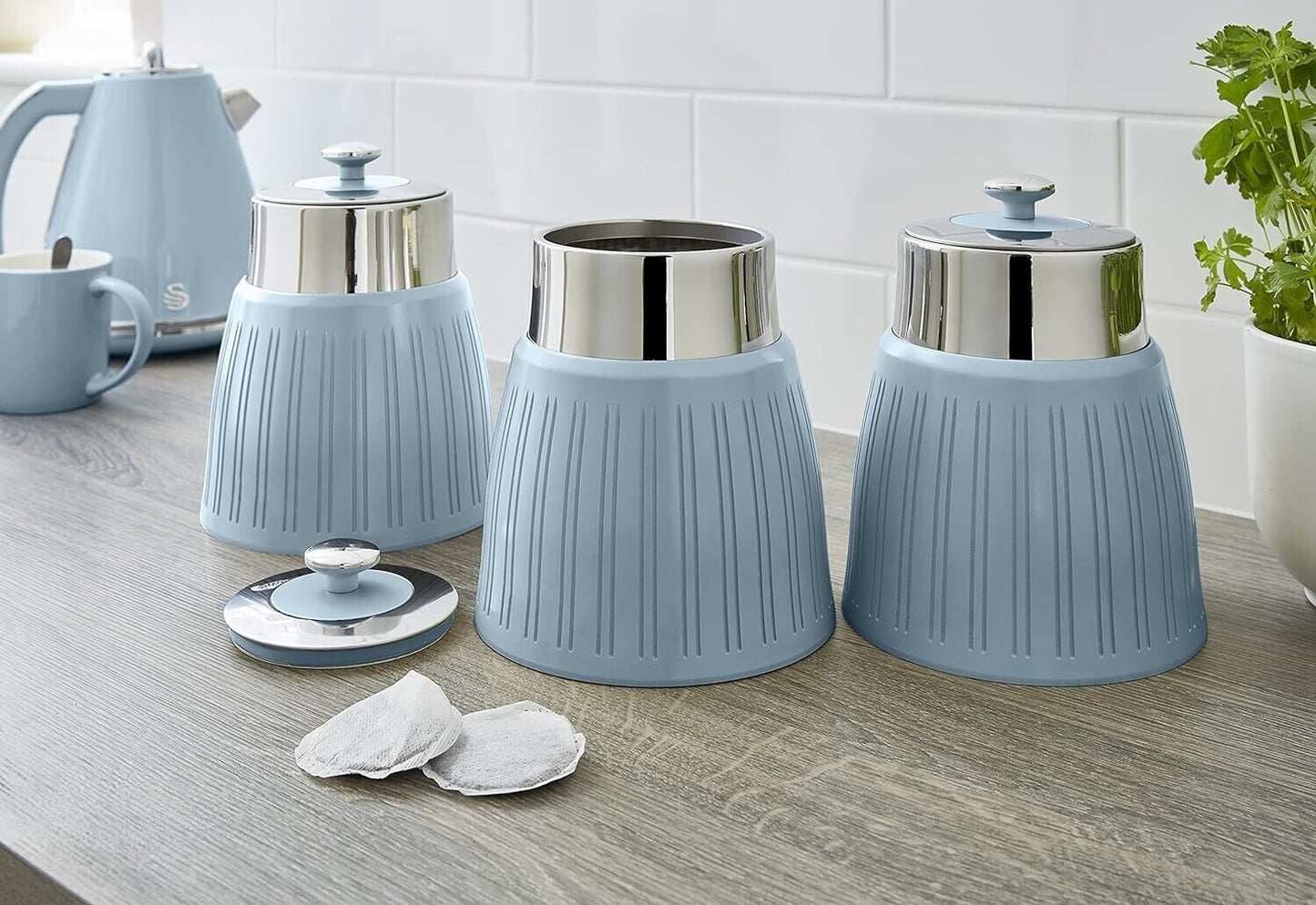 Swan Retro Canister Set Kitchen Canisters SWKA1024BLN (Blue)