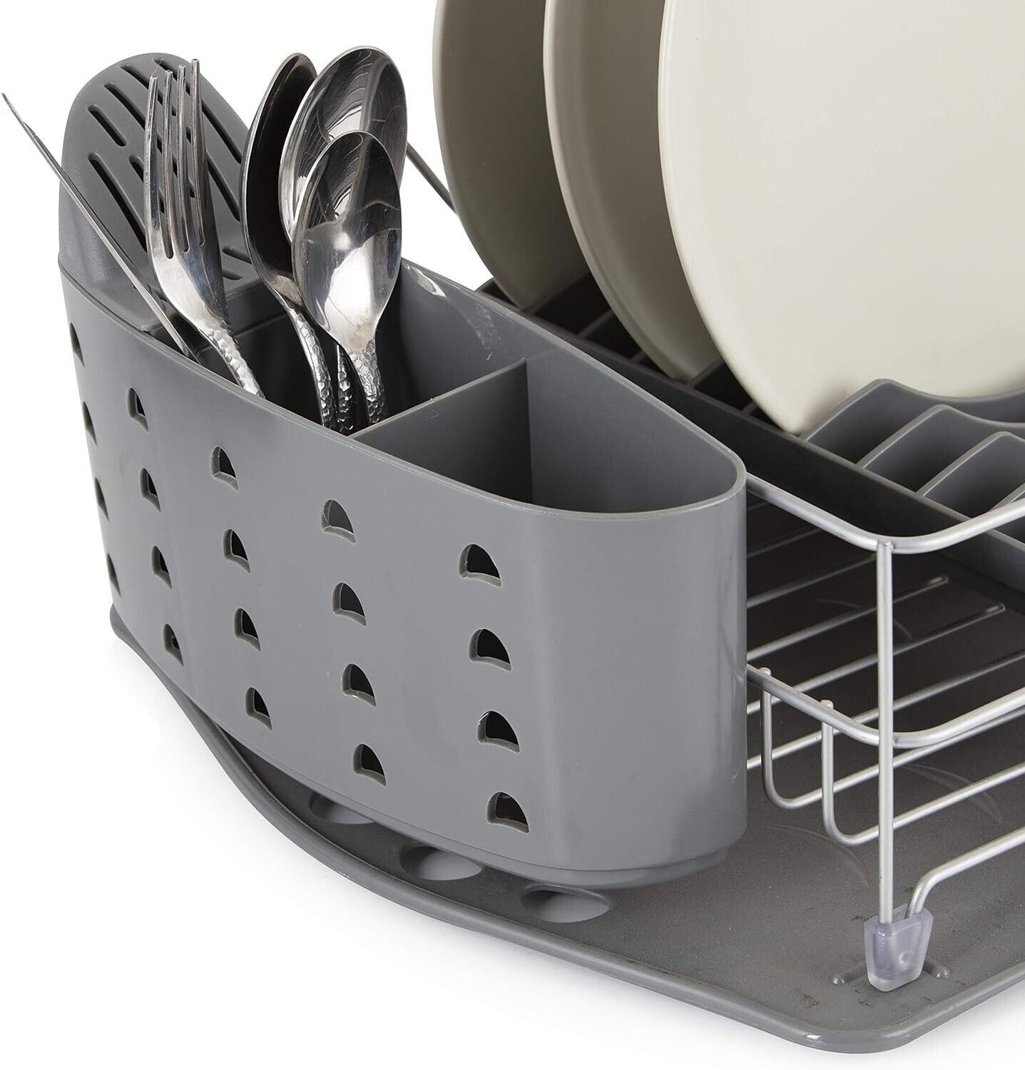 Tower Dish Rack Drainer Large Kitchen Sink T847002 (Grey)