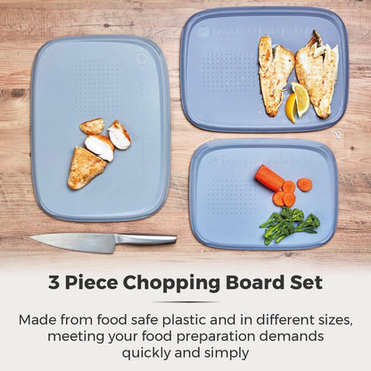 Tower 3pcs Nesting Chopping Board Set with Grater T847035 (Grey)