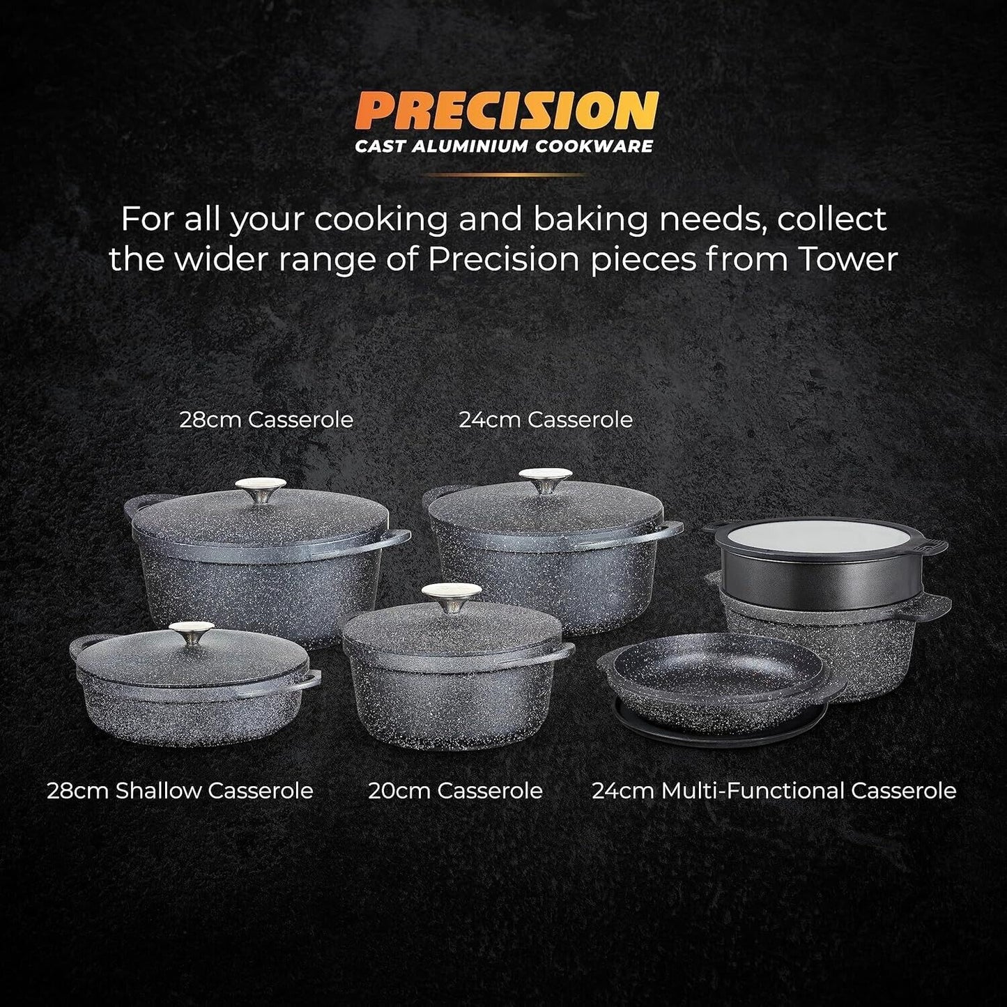 Tower Precision Multi-Functional Casserole Set & Steamer Insert T900190