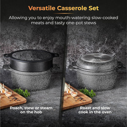 Tower Precision Multi-Functional Casserole Pan Set Dish with Lid